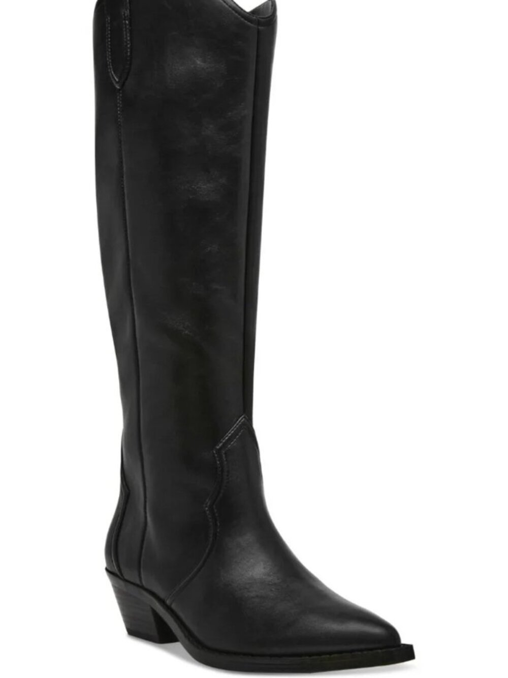 #63 Dv Dolce Vita Women's Kit Knee-High Wide Calf Cowboy Boots - Black Smooth